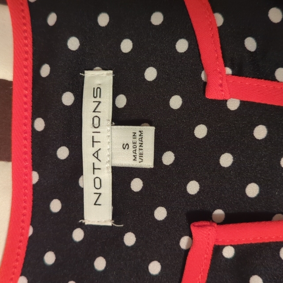 2/$10 Notations black/white polka dot top - Picture 2 of 3
